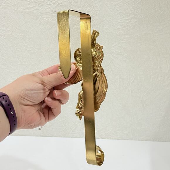 Vintage Giftco Inc Trumpet Angel 10in Gold Metal Wreath Hanger Decor T17 - Picture 2 of 6